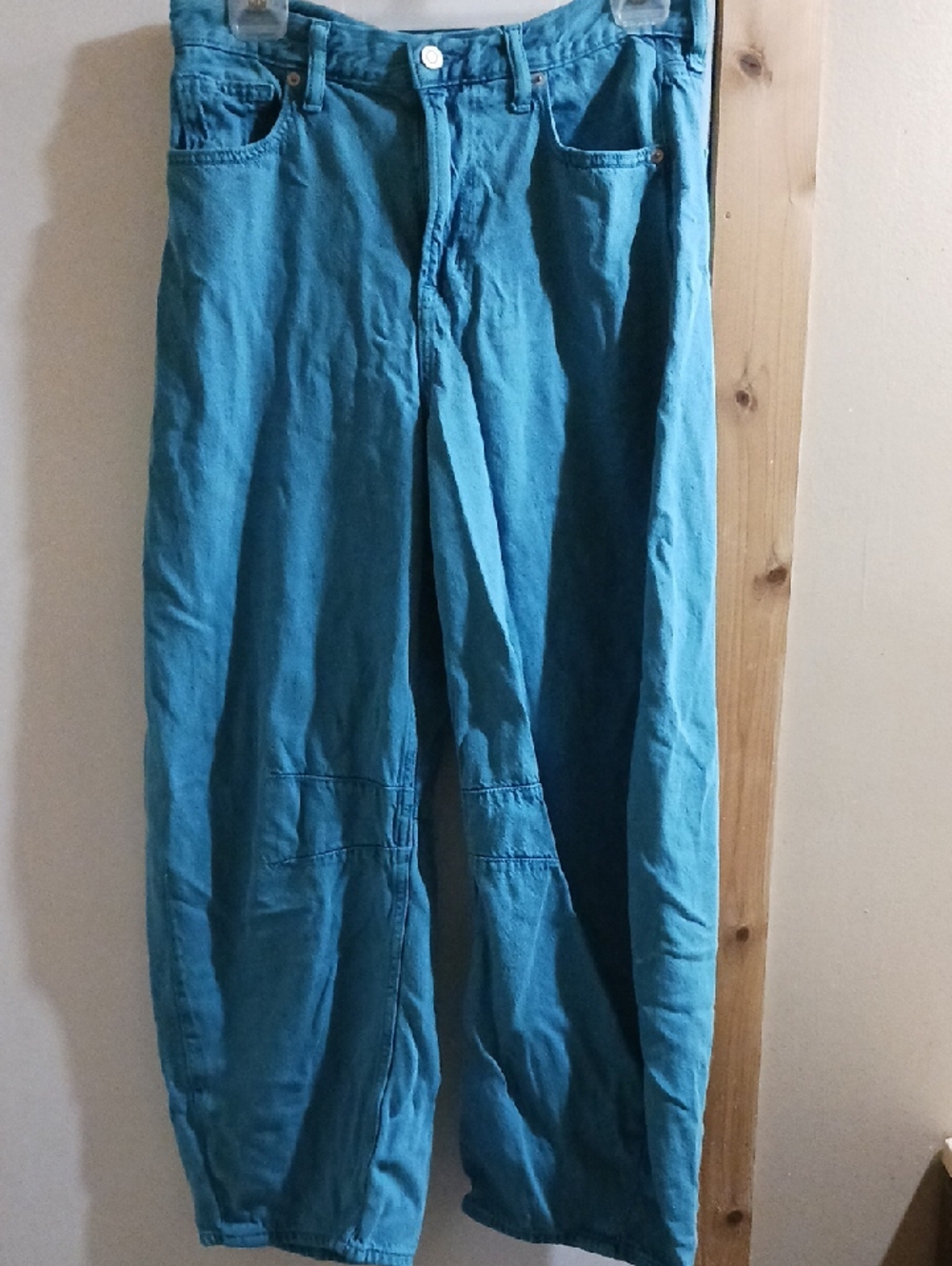 GAP Teal Wide-Leg Barrel Jeans